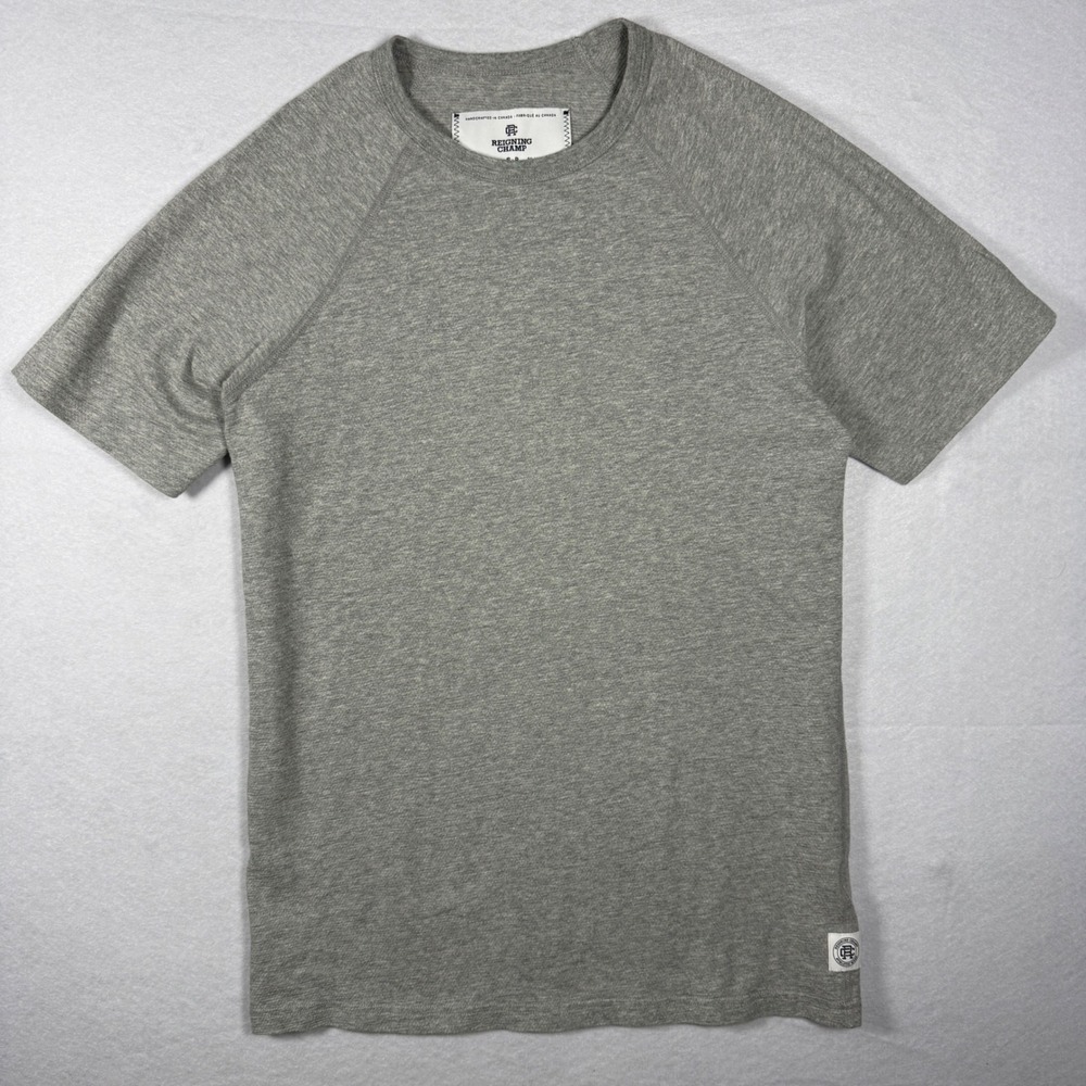 Reigning Champ Vault Mens Small Gray Raglan Short Sleeve T-Shirt Made in Canada